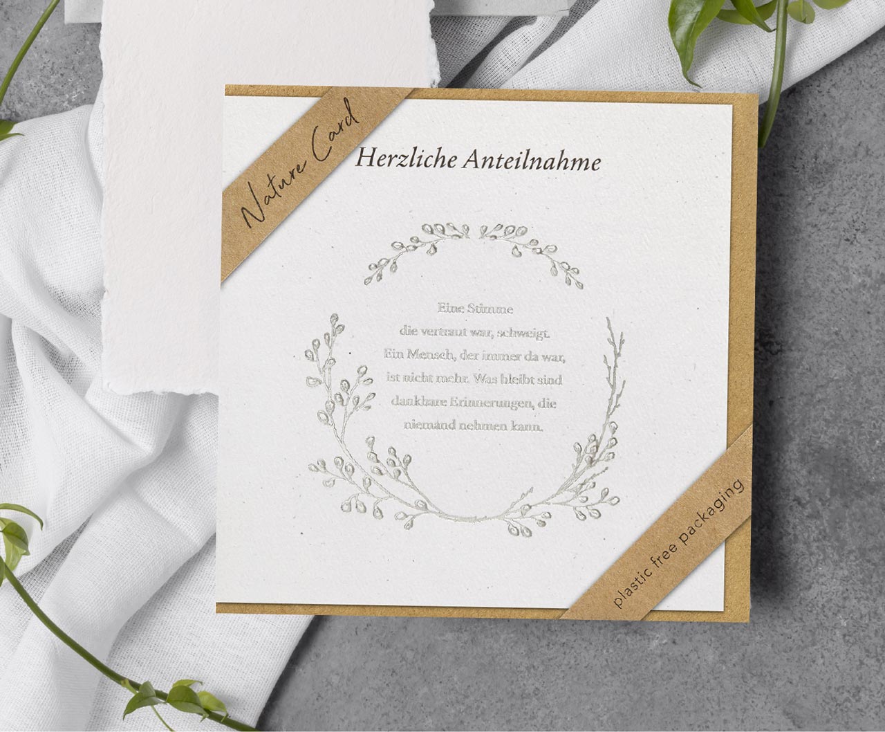 Trauerkarte - Herzliche Anteilnahme & Natur
