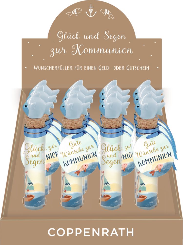 Wunscherfüller zur Kommunion - Gute Wünsche & Fischfigur Wunscherfüller zur Kommunion - Gute Wünsche & Fischfigur