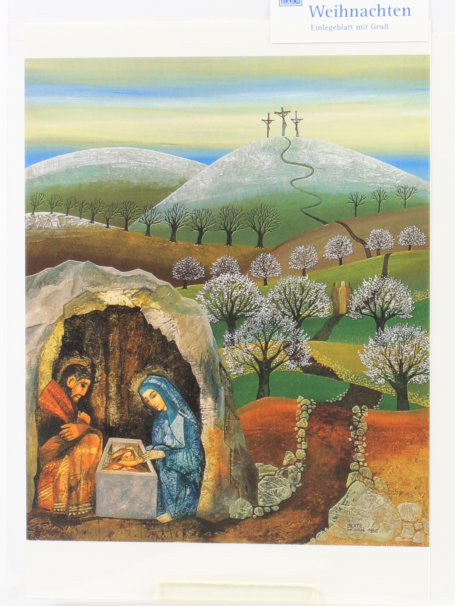 Weihnachtskarte - Kreuz & Krippe Weihnachtskarte - Kreuz & Krippe
