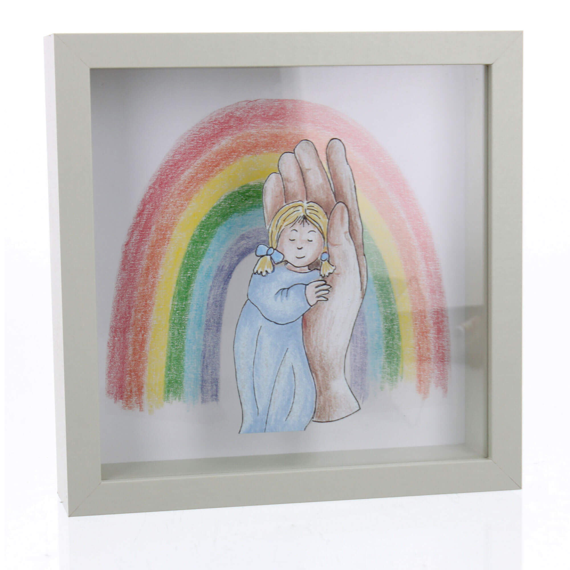 Spardose – Kind in Hand & Regenbogen