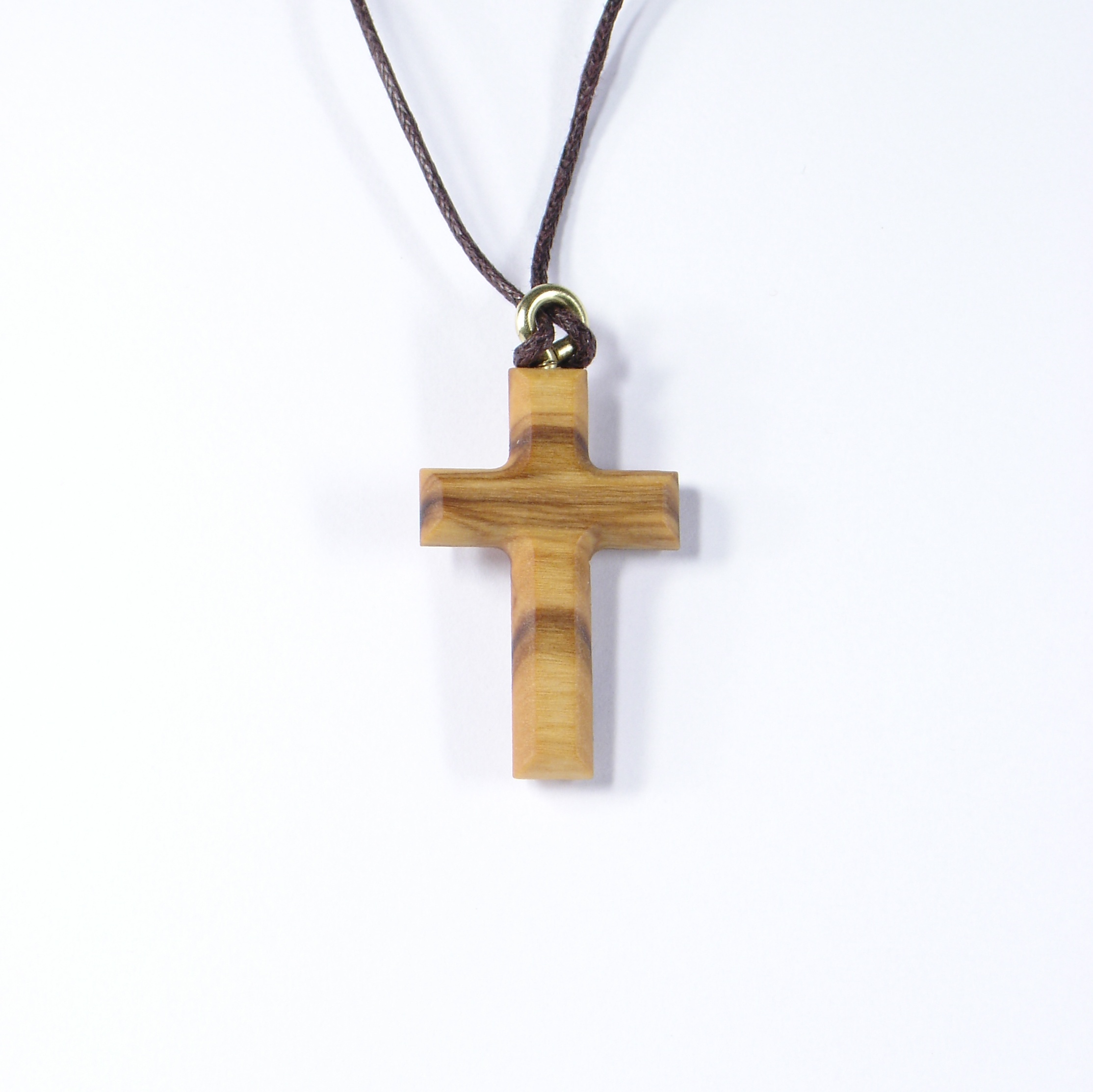 Halskette - Olivenholz & Kreuz länglich Halskette - Olivenholz und Kreuz länglich