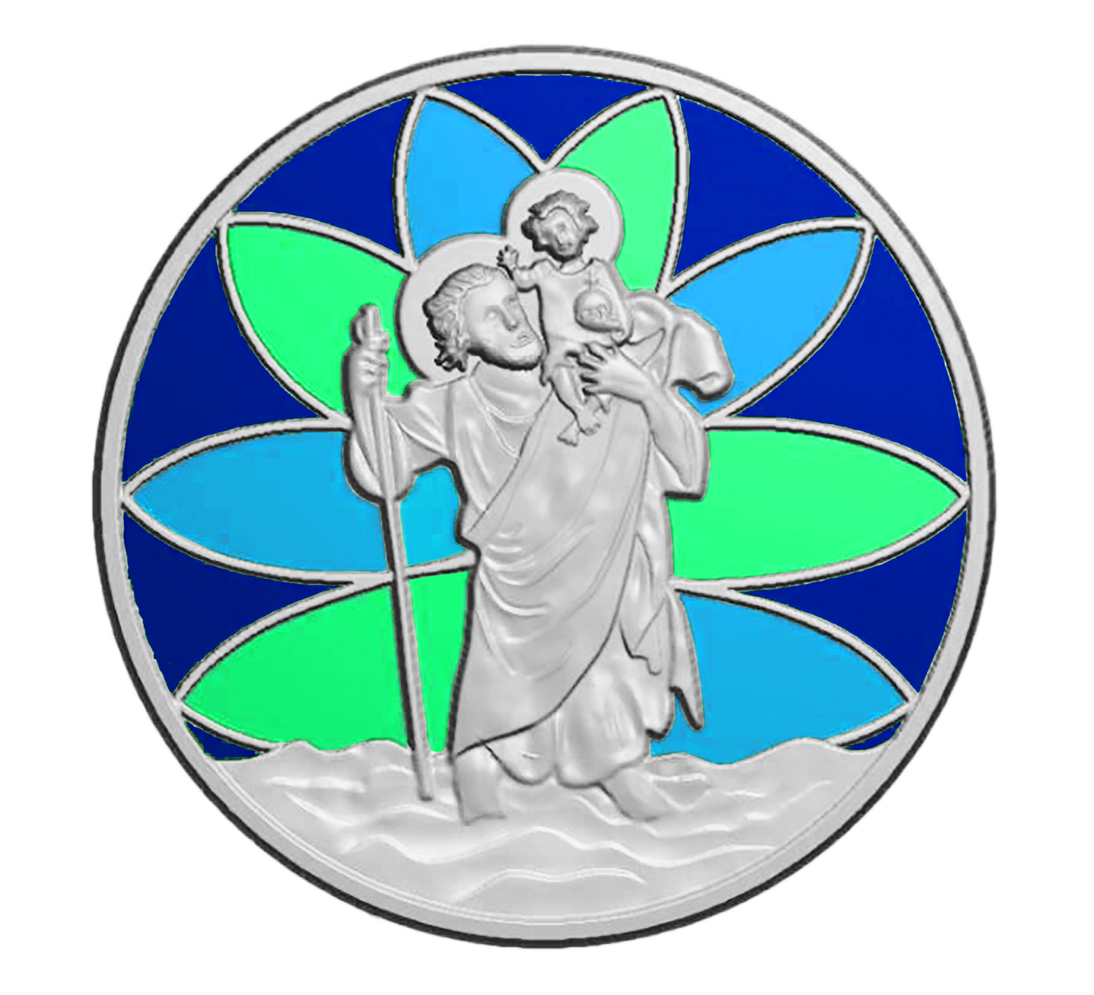 Autoplakette - Christophorus & Mosaik Autoplakette - Christophorus & Mosaik