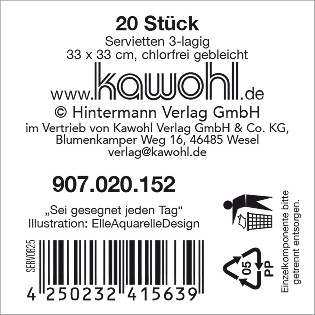 Servietten – Herzlich willkommen