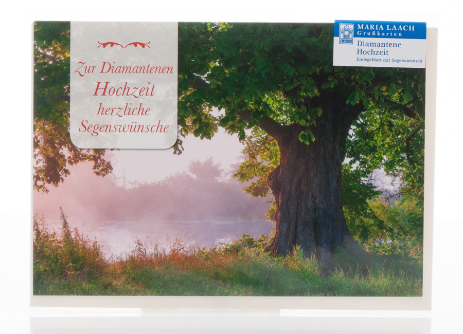 Karte zur Diamanthochzeit - Baum & See Karte zur Diamanthochzeit - Baum & See