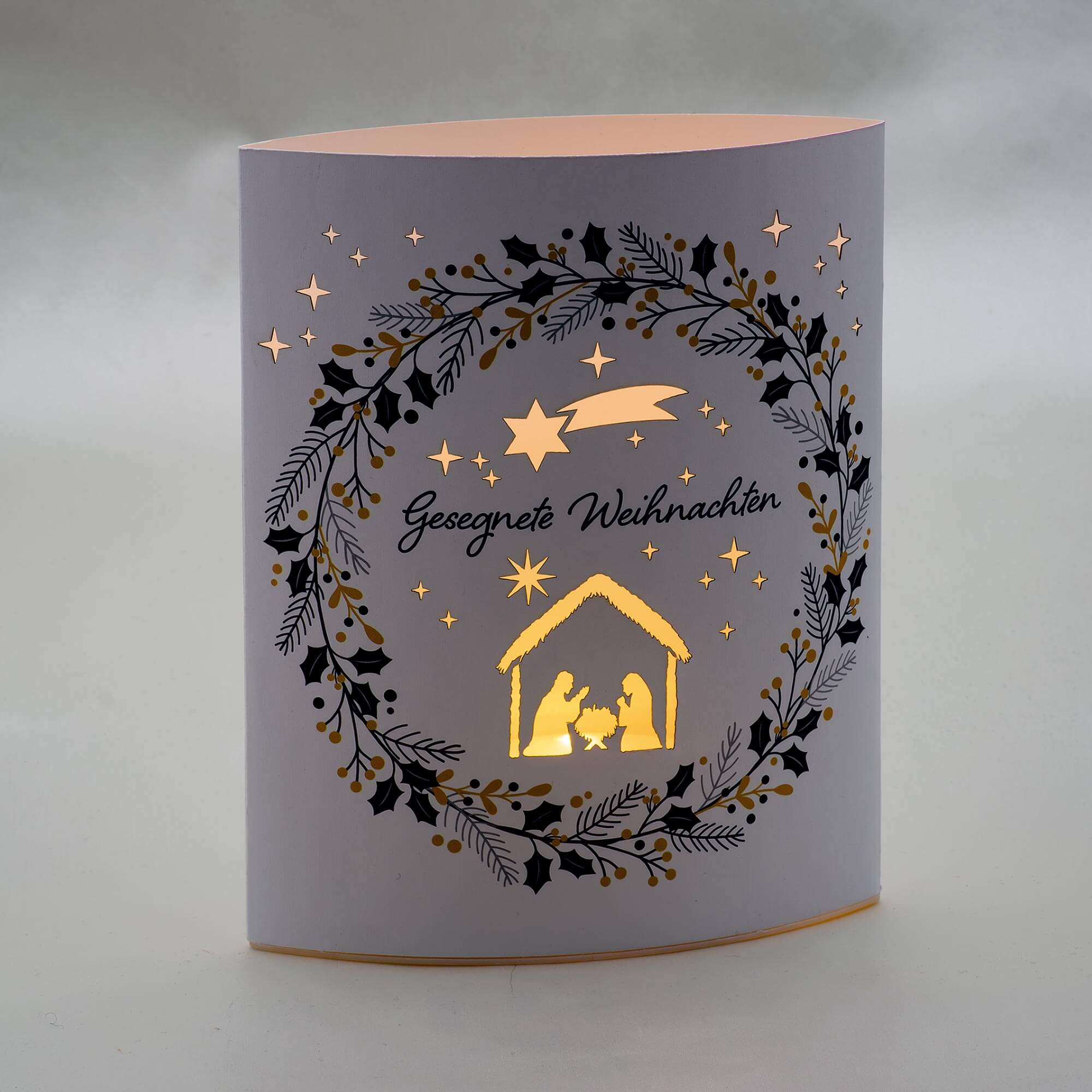 LED-Leuchte - Gesegnete Weihnachten & Krippe