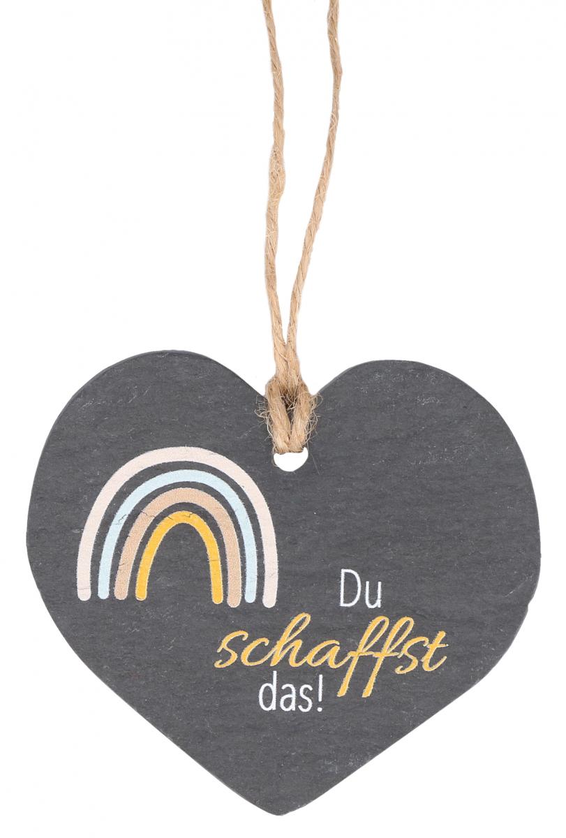 Herzanhänger aus Schiefer - Du schaffst das! Herzanhänger aus Schiefer - Du schaffst das!