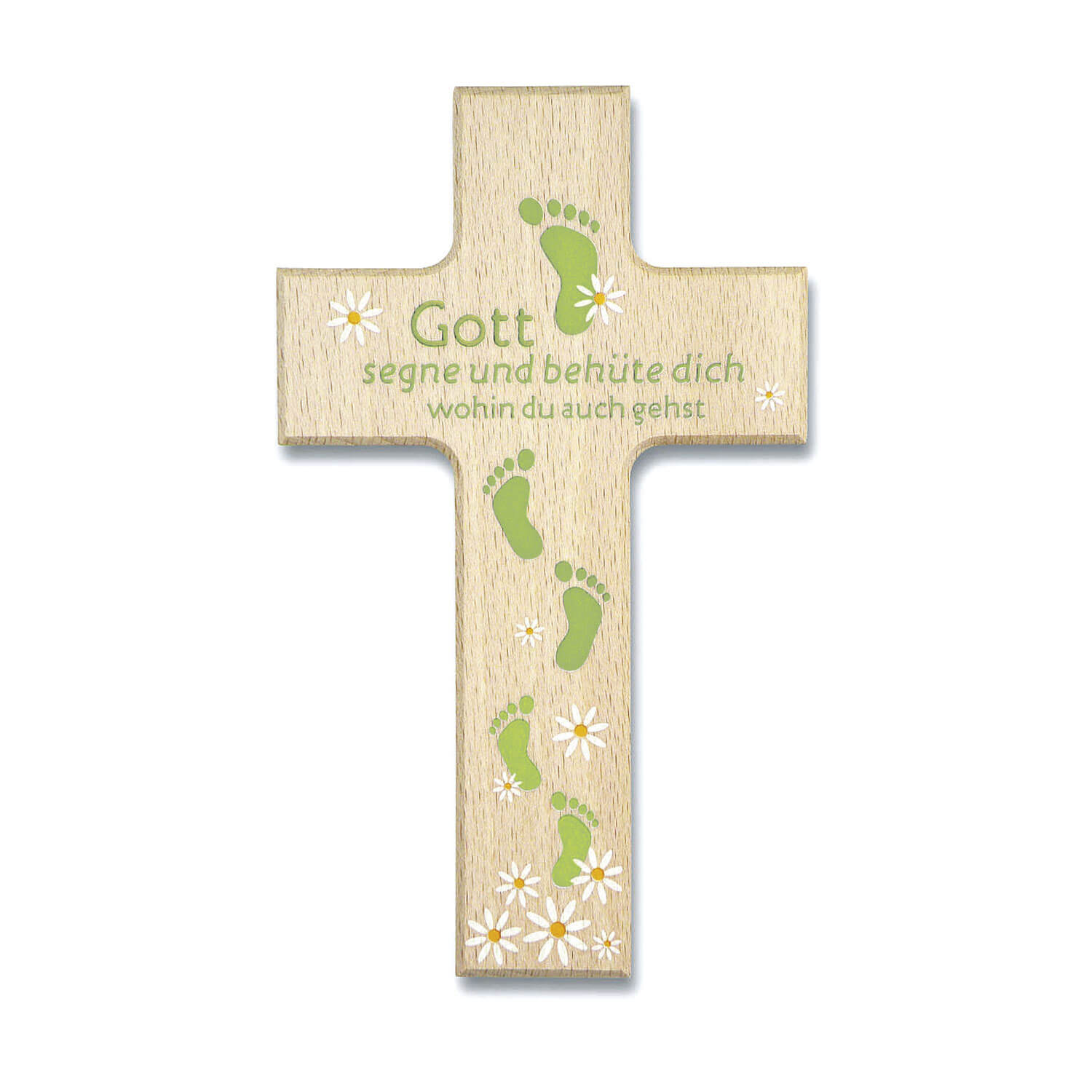 Kinderkreuz - Gott segne und behüte dich & Grün