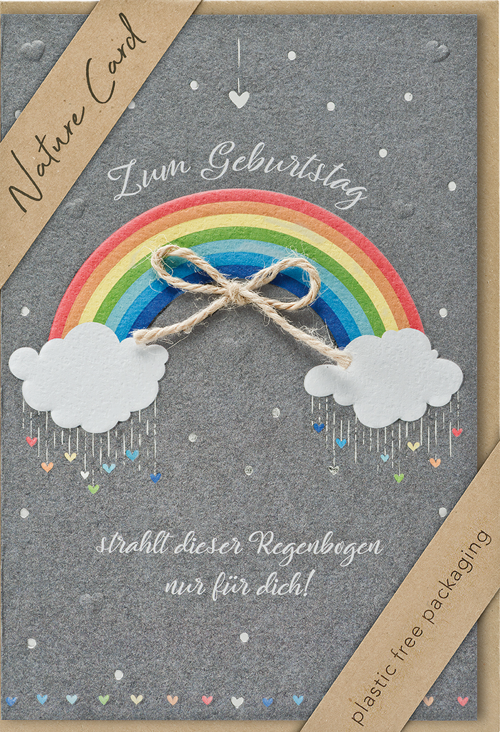 Karte zum Geburtstag - Wie der Sand am Meer... & Regenbogen