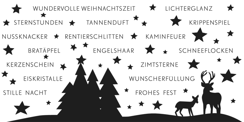 Wortlicht-Kerze - Wundervolle Weihnachtszeit