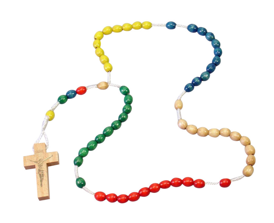 Rosenkranz - Bunte Perle & Holzkreuz Rosenkranz - Bunte Perle & Holzkreuz