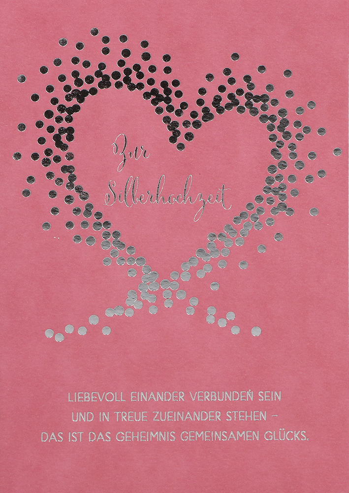Karte zur Silberhochzeit - Liebevoll einander verbunden... Karte zur Silberhochzeit - Liebevoll einander verbunden...