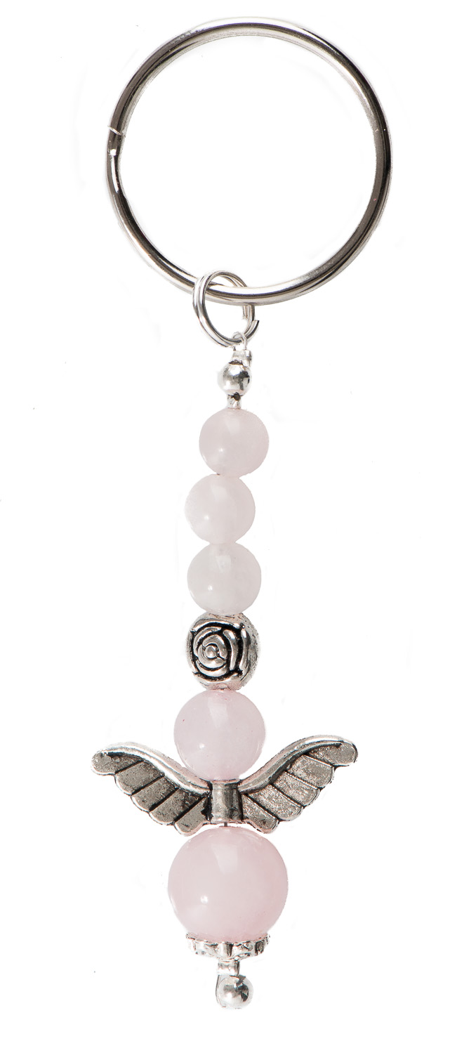 Schlüsselanhänger - Schutzengel & Rosenquarz Schlüsselanhänger - Schutzengel & Rosenquarz