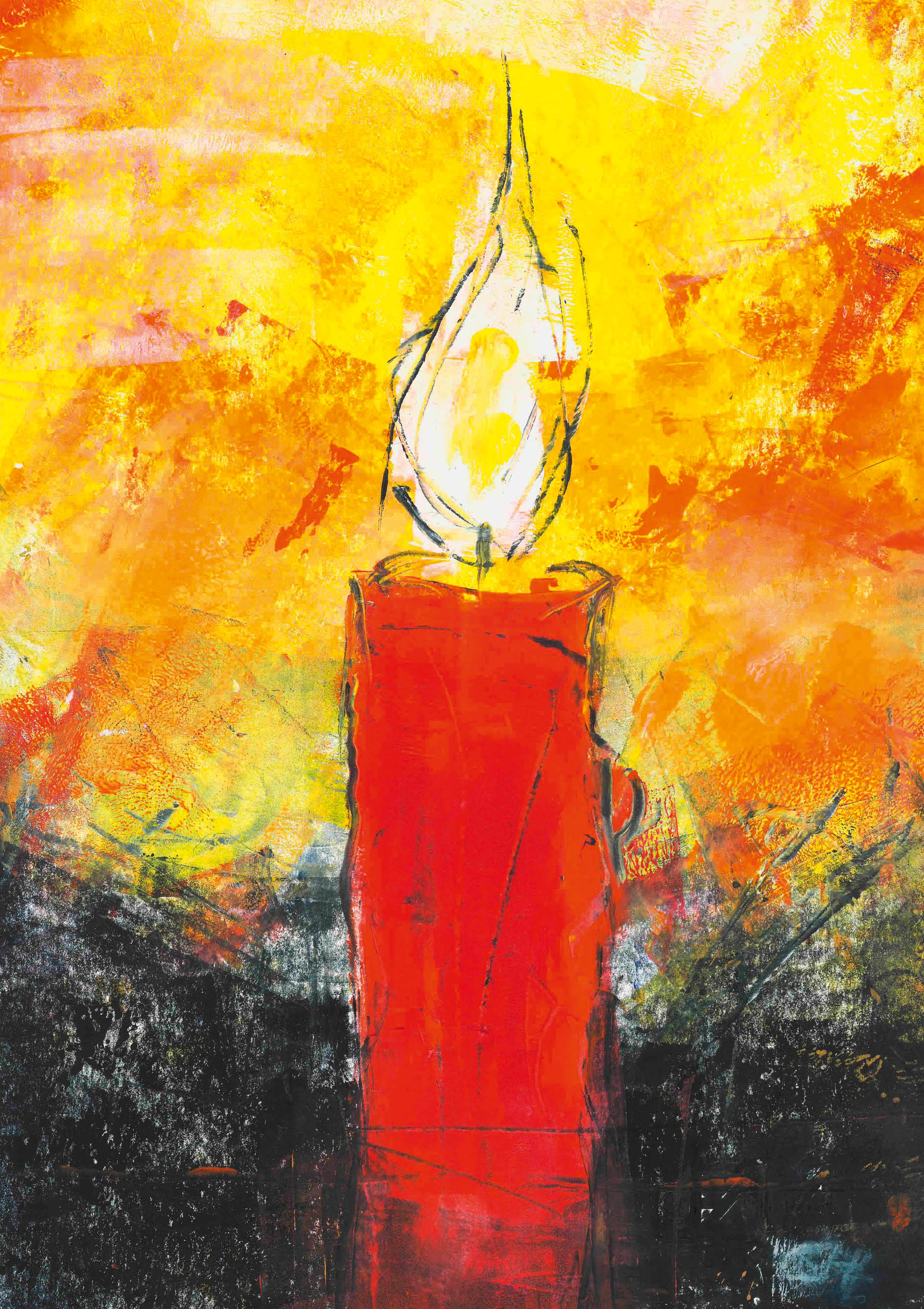 Weihnachtskarte - Das Licht der Kerze