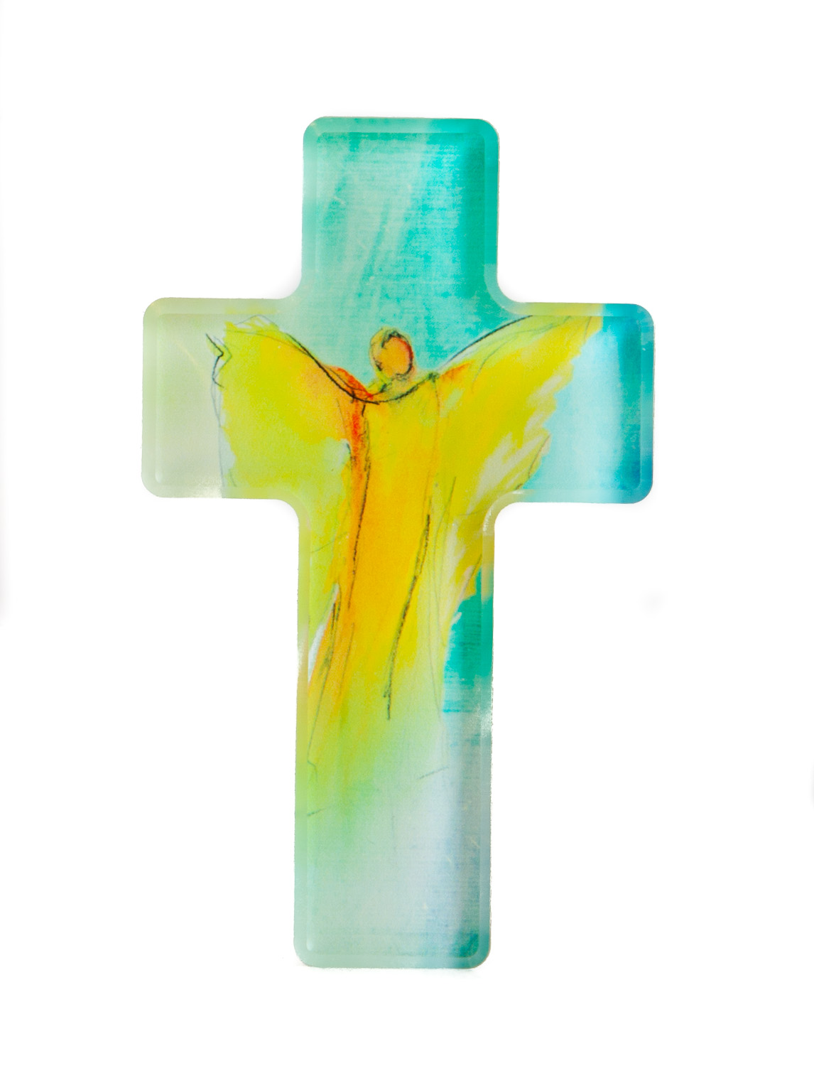 Acrylglas-Kreuz - Fliegender Engel Acrylglas-Kreuz - Fliegender Engel