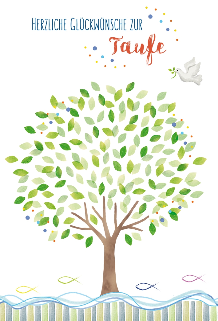 Karte zur Taufe - Gott begleitet dich auf allen Wegen Karte zur Taufe - Gott begleitet dich auf allen Wegen