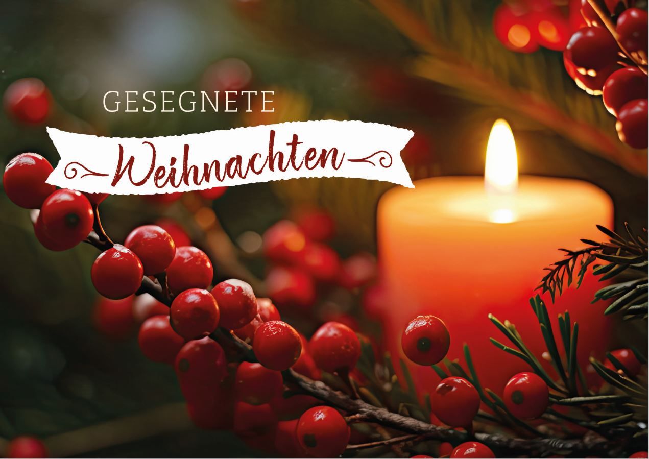 Weihnachtskarte - Gesegnete Weihnachten & Kerze