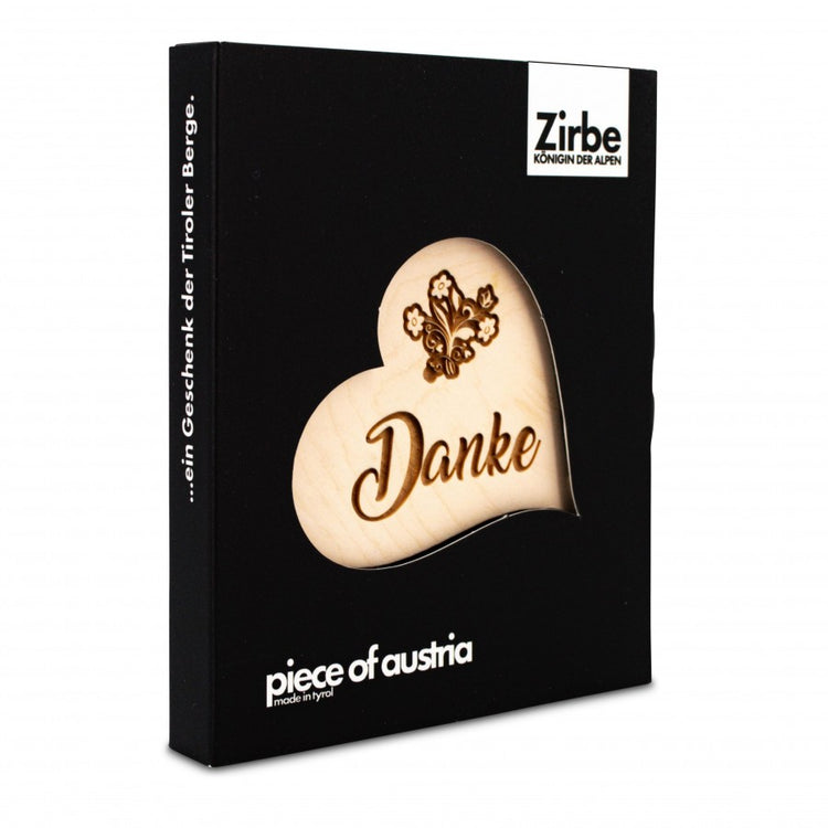 Zirben-Holz-Herz - Danke