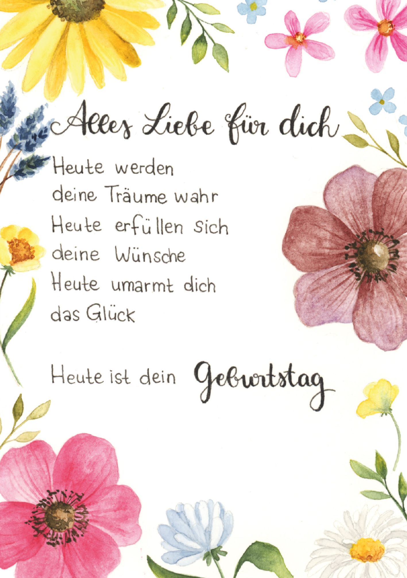 Karte zum Geburtstag - Alles Liebe für dich