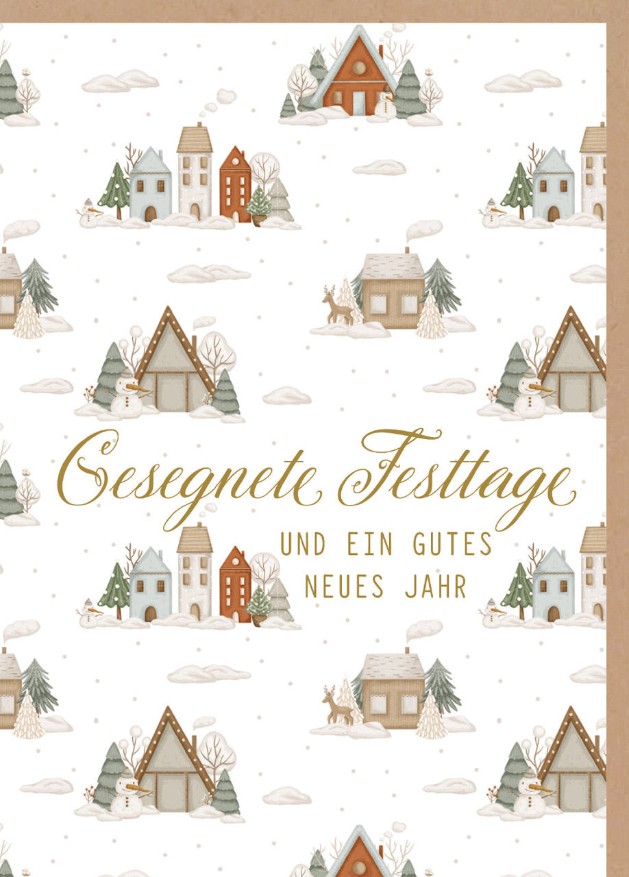 Karte zu Weihnachten - Gesegnete Festtage