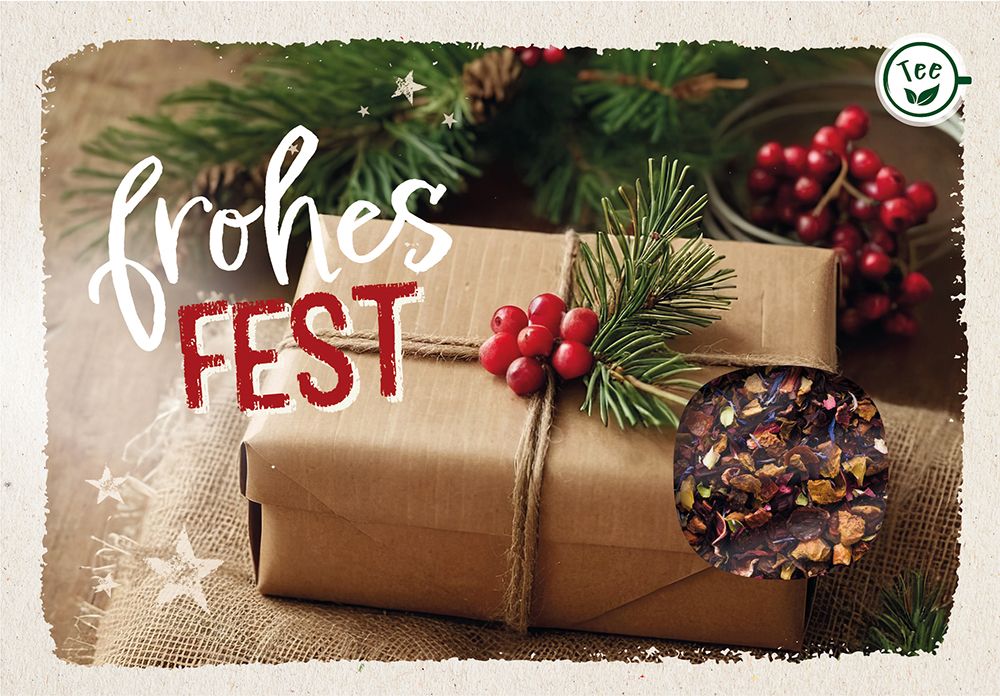 Teekarte zu Weihnachten - Frohes Fest