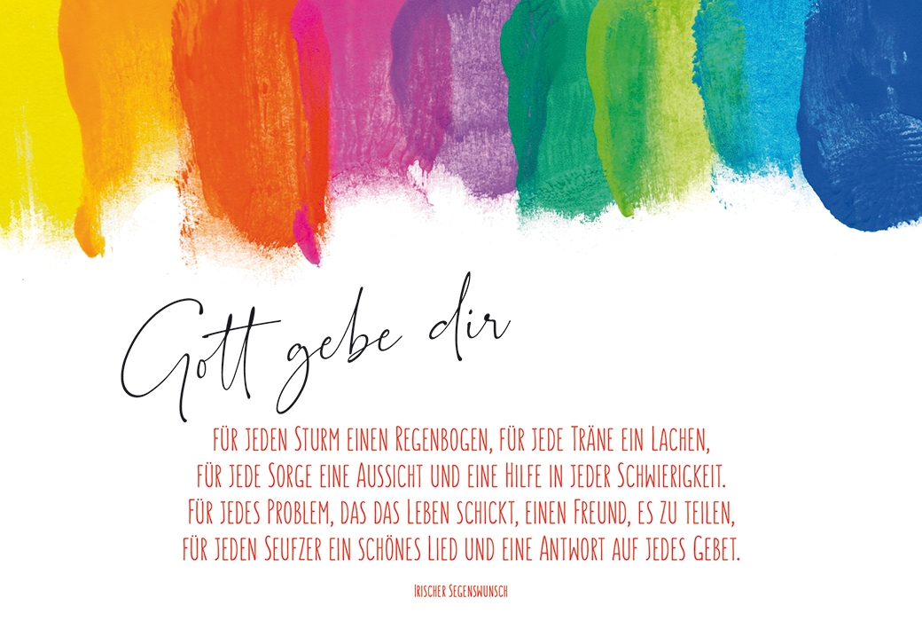 Neutrale Karte - Gott gebe dir & Regenbogenfarben Neutrale Karte - Gott gebe dir & Regenbogenfarben