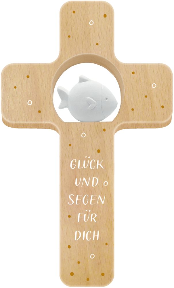 Kinderkreuz - Glück und Segen für dich & Fisch Kinderkreuz - Glück und Segen für dich & Fisch