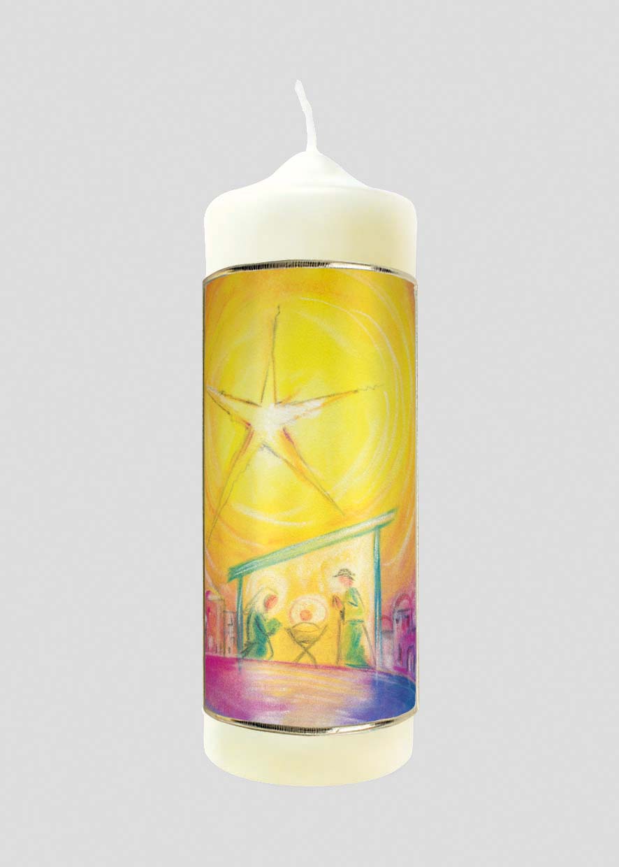 Weihnachtskerze - Krippenstall