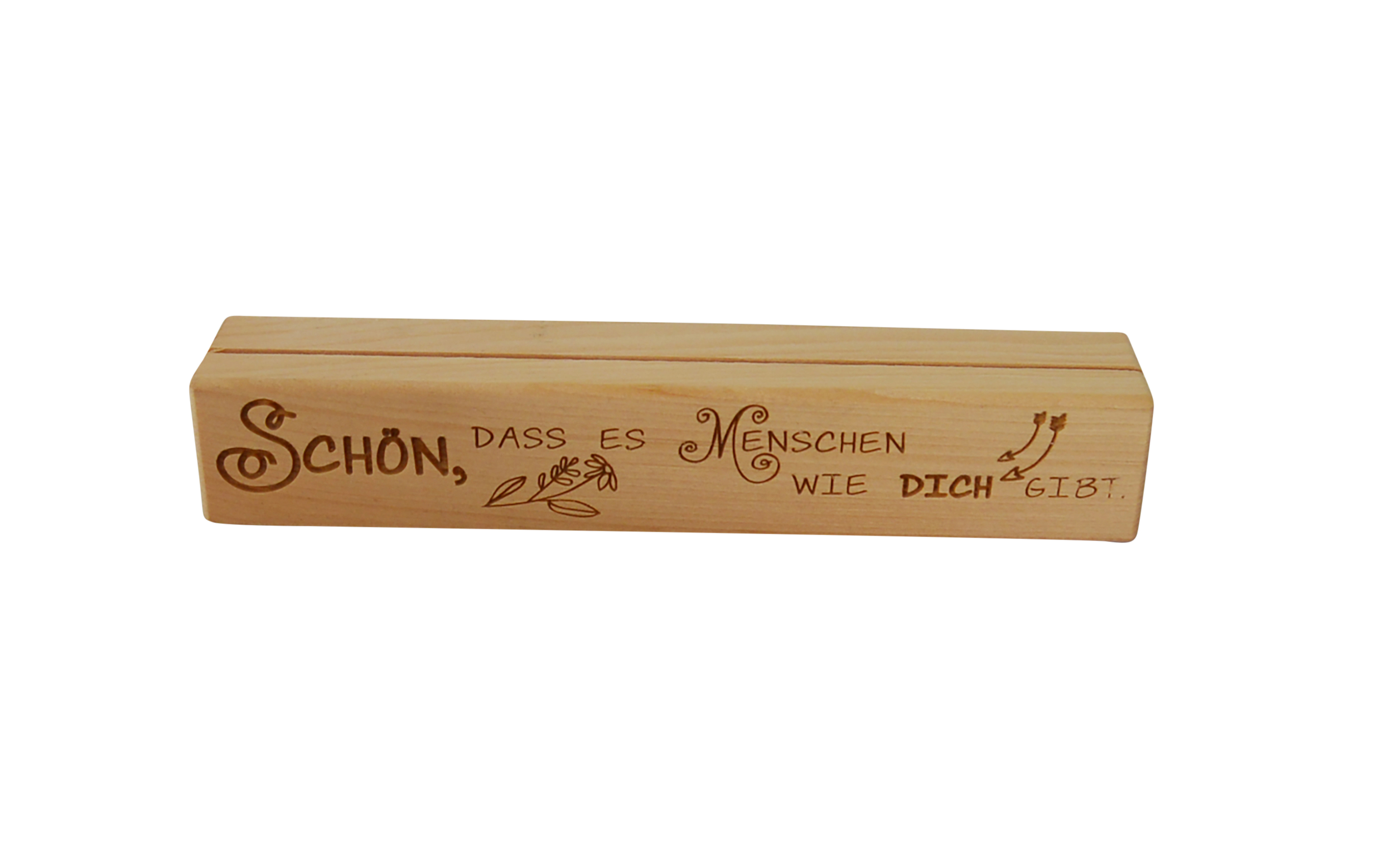 Kartenhalter - Schön, dass es Menschen... & Zirbenholz