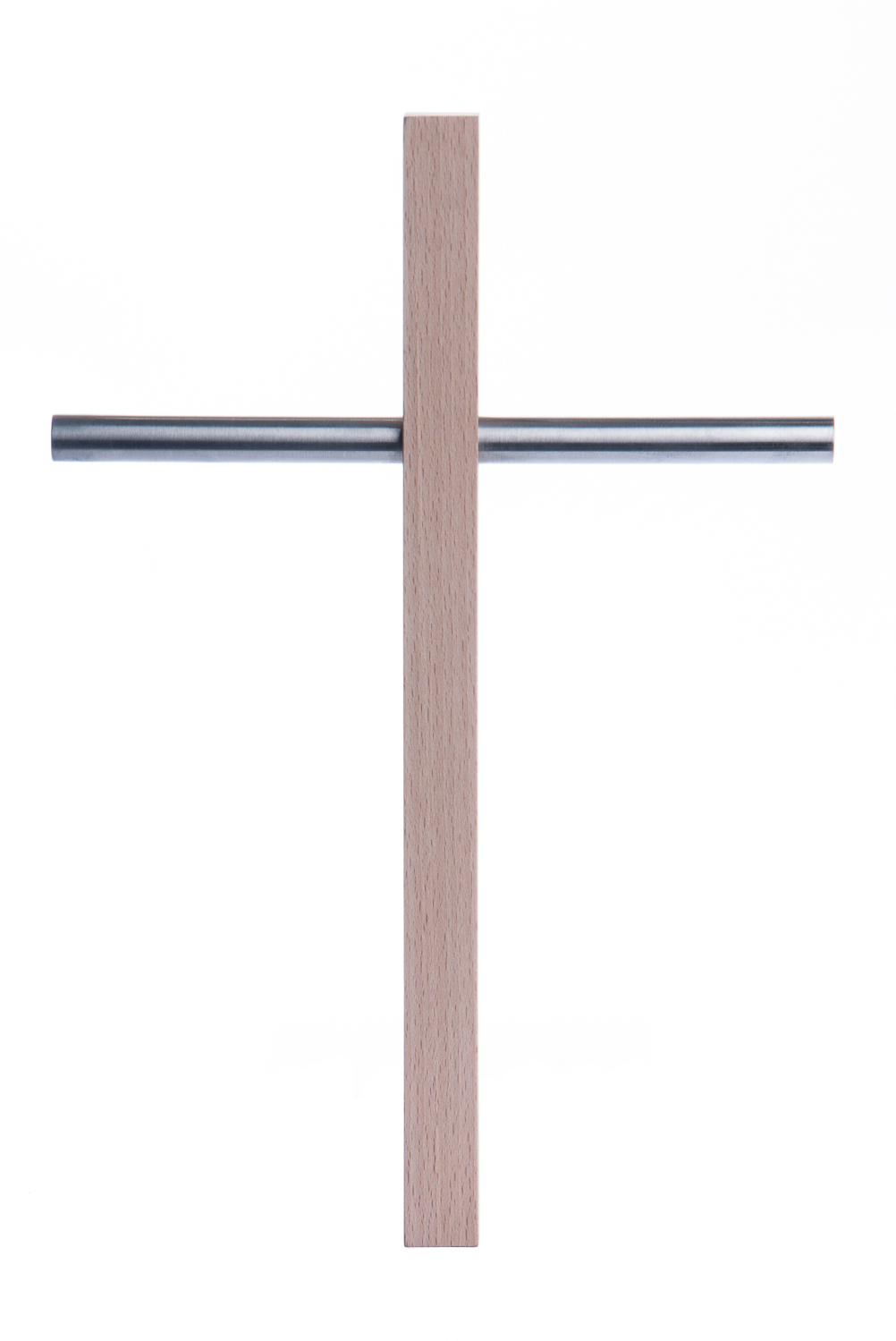 Schmuck-Kreuz - Buche mit Edelstahl