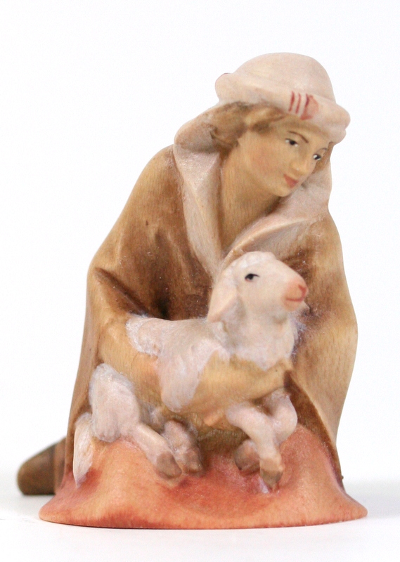 Komet-Krippe - Hirte kniend mit Lamm Komet-Krippe - Hirte kniend mit Lamm