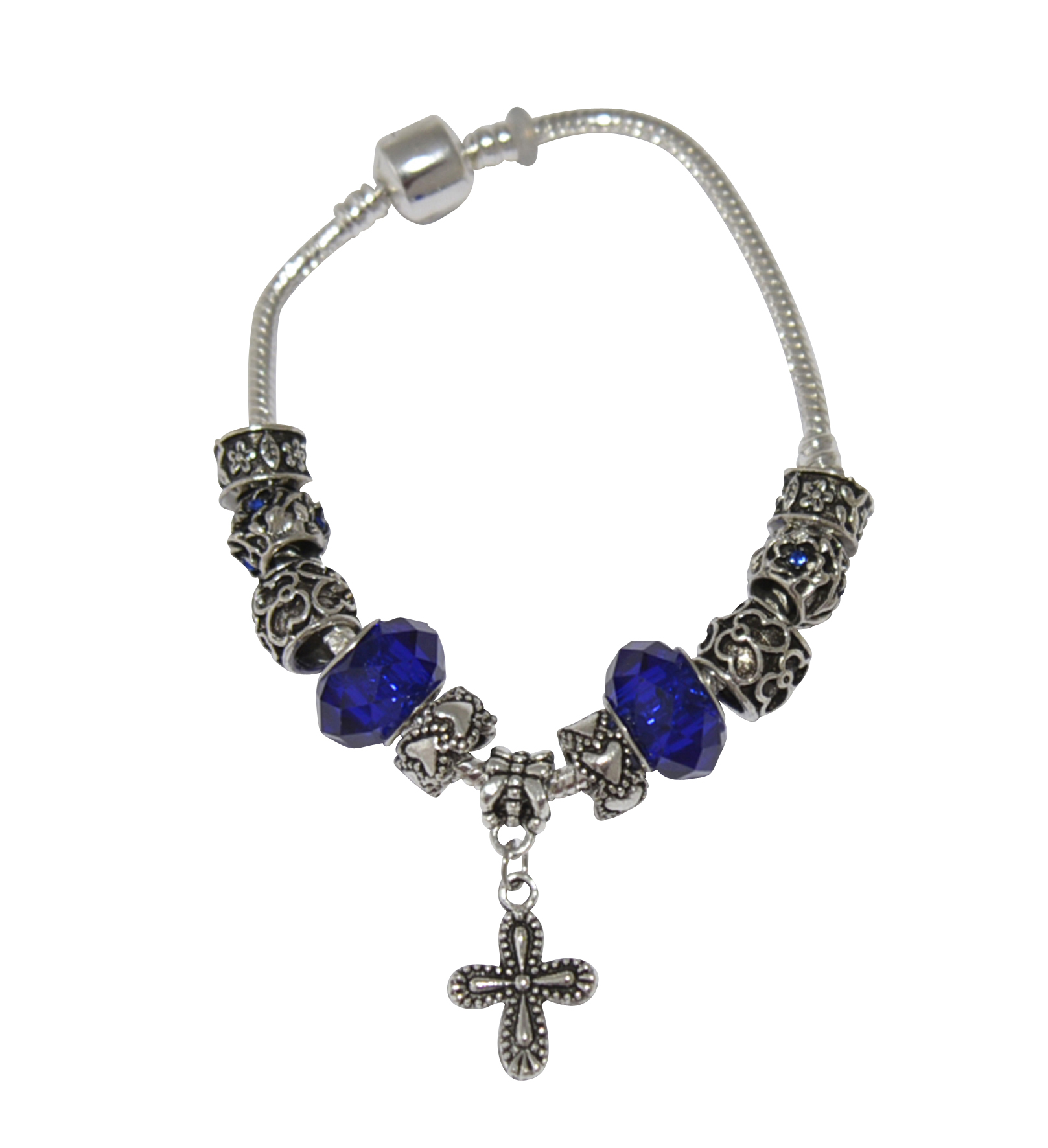 Rosenkranzarmband - Metallelemente & Glasperle Rosenkranzarmband - Metallelemente & Glasperle