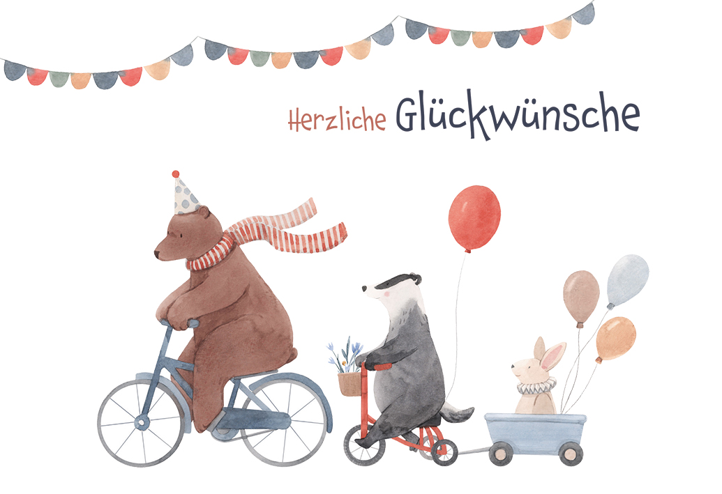 Karte zum Kindergeburtstag - Kinderlachen