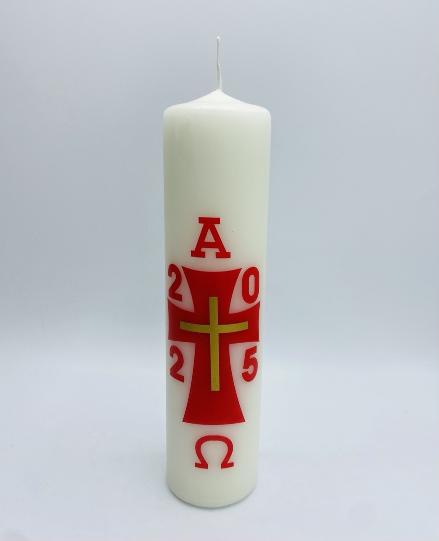 Osterkerze - Modernes Kreuz & mit Jahreszahl Osterkerze - Modernes Kreuz & mit Jahreszahl