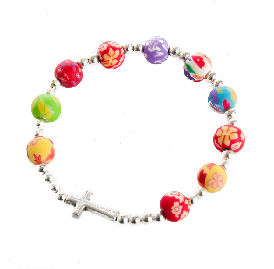 Armband - Farbige Perlen & Kreuz Armband - Farbige Perlen & Kreuz