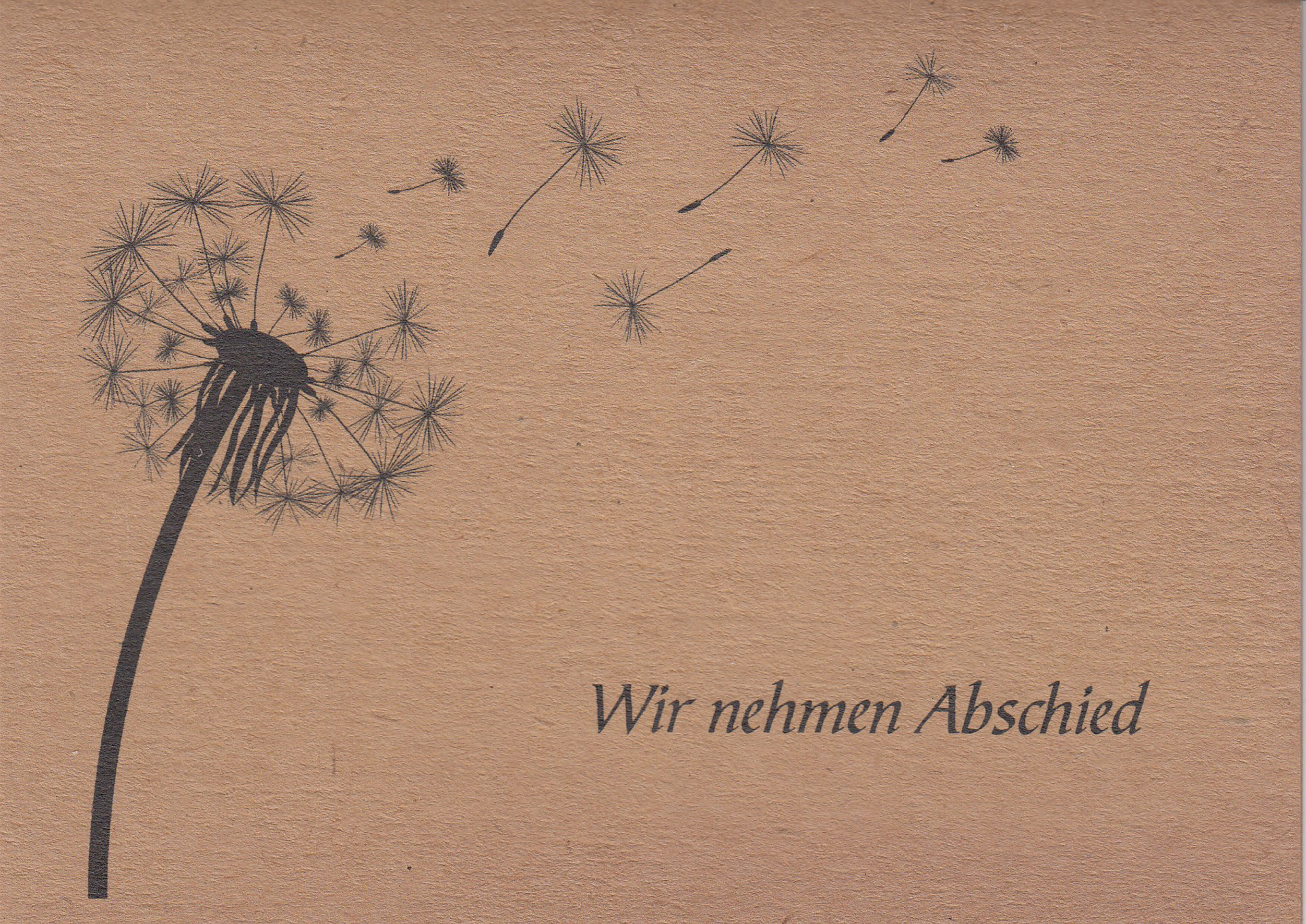 Karte zur Trauer - Wir nehmen Abschied & Pusteblume