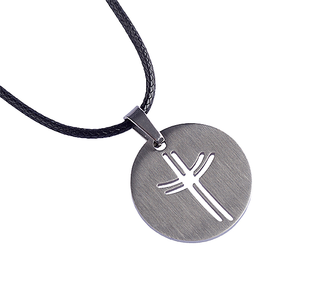 Halskette - Runder Anhänger mit Kreuz Halskette - Runder Anhänger mit Kreuz