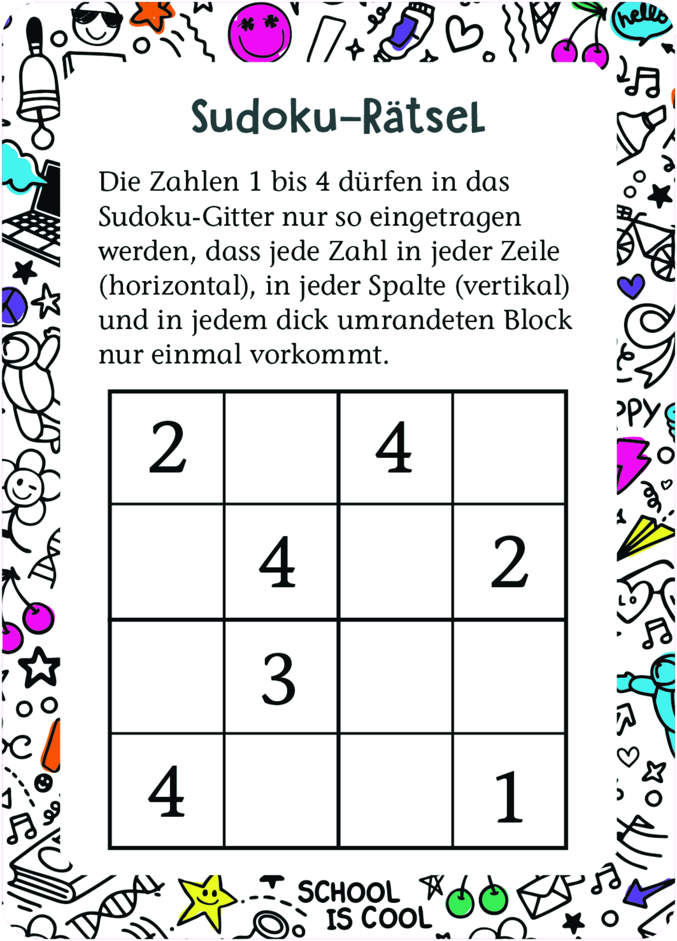 Kartenbox zum Schulstart - Pausen-Spiele Kartenbox zum Schulstart - Pausen-Spiele