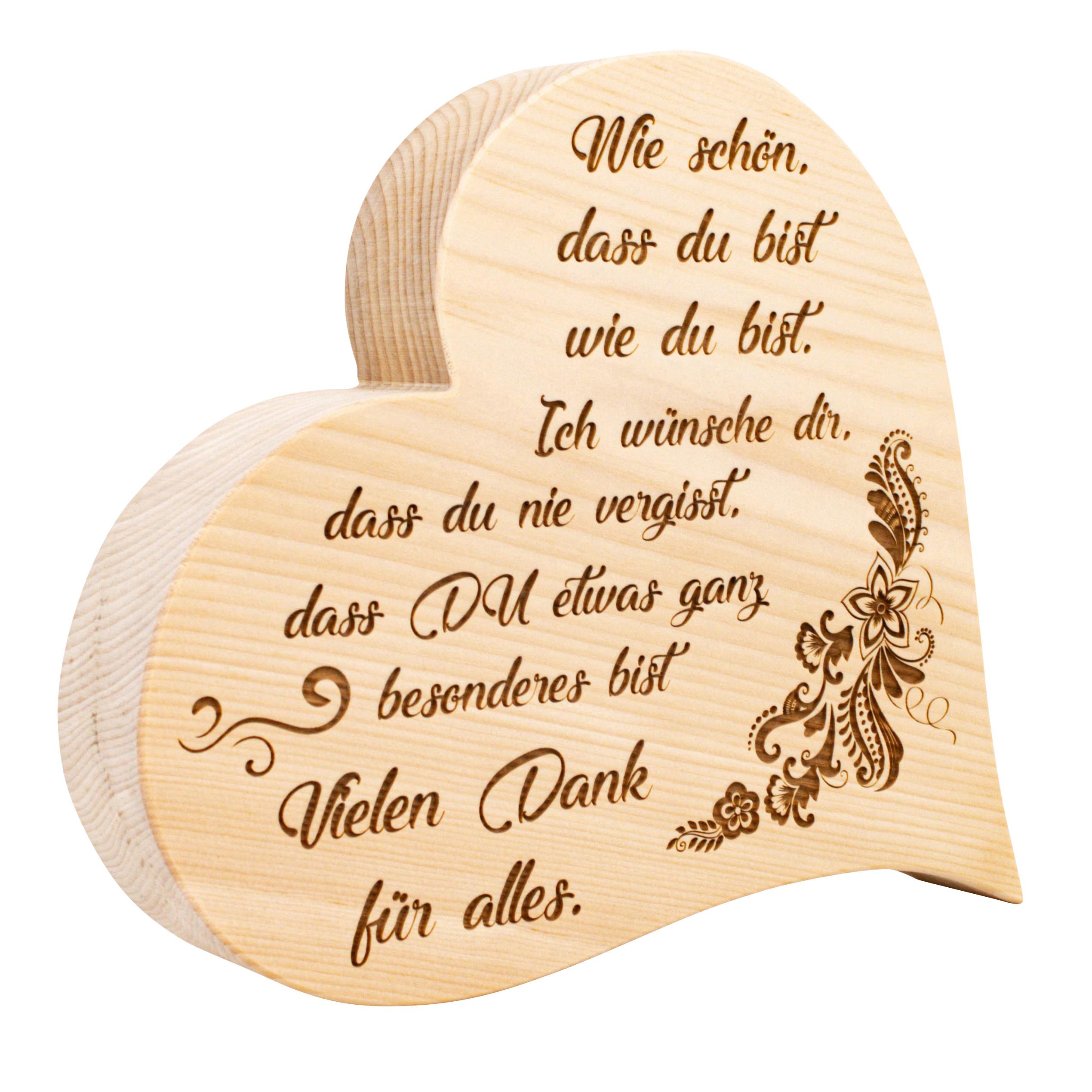 Zirben-Holz-Herz - Wie schön, dass du ... Zirben-Holz-Herz - Wie schön, dass du ...
