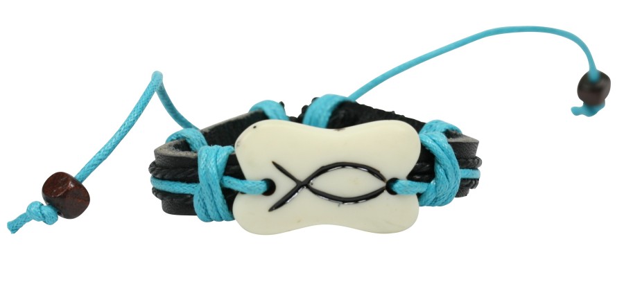 Armband - Leder & Fisch