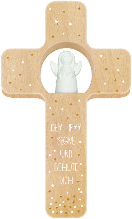 Holzkreuz - Der Herr segne und behüte dich und Schutzengel Holzkreuz - Der Herr segne und behüte dich und Schutzengel