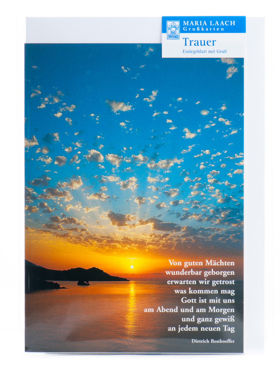 Trauerkarte - Von guten Mächten & Sonnenuntergang Trauerkarte - Von guten Mächten & Sonnenuntergang