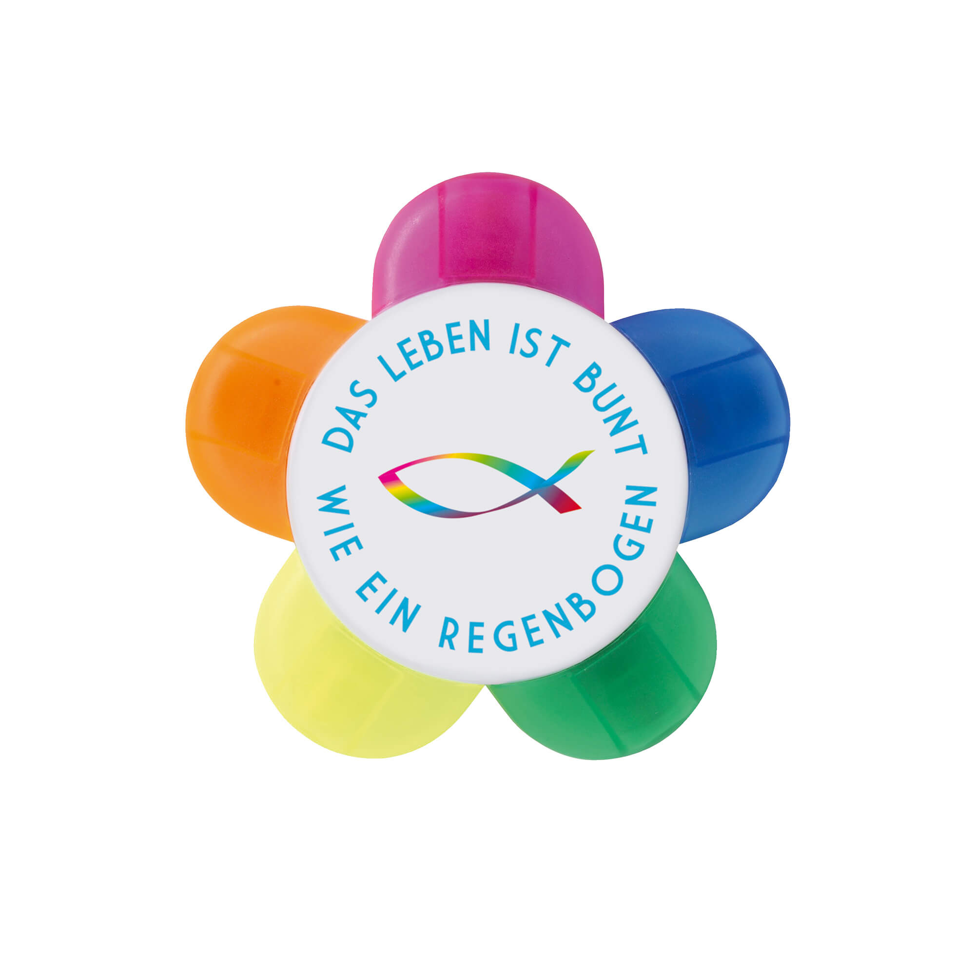 Textmarker-Blume - Das Leben ist bunt wie ein Regenbogen