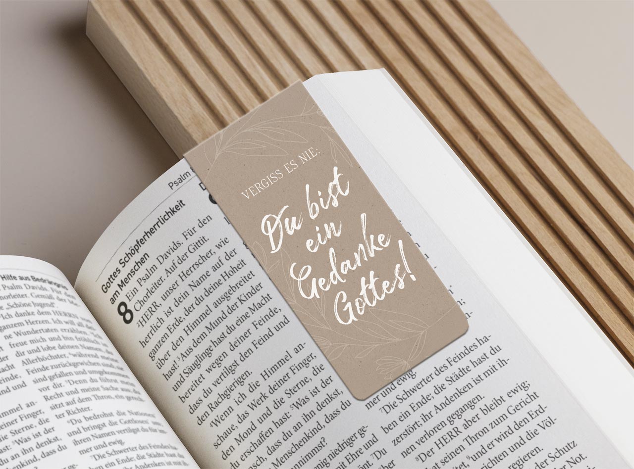 Lesezeichen – Du bist ein Gedanke Gottes! & Magnet