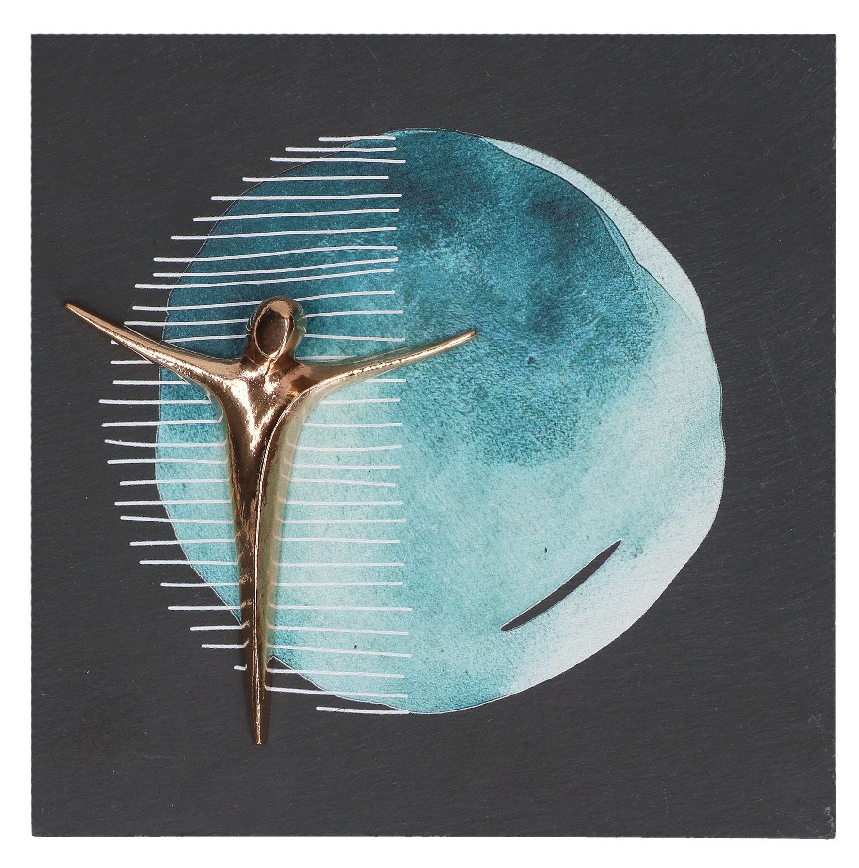 Schieferrelief - Christus & Bronze Schieferrelief - Christus & Bronze