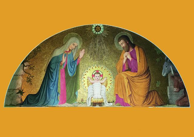 Karte zu Weihnachten - Weihnachtsszene