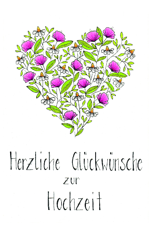 Karte zur Hochzeit – Herzliche Glückwünsche & Naturpapier
