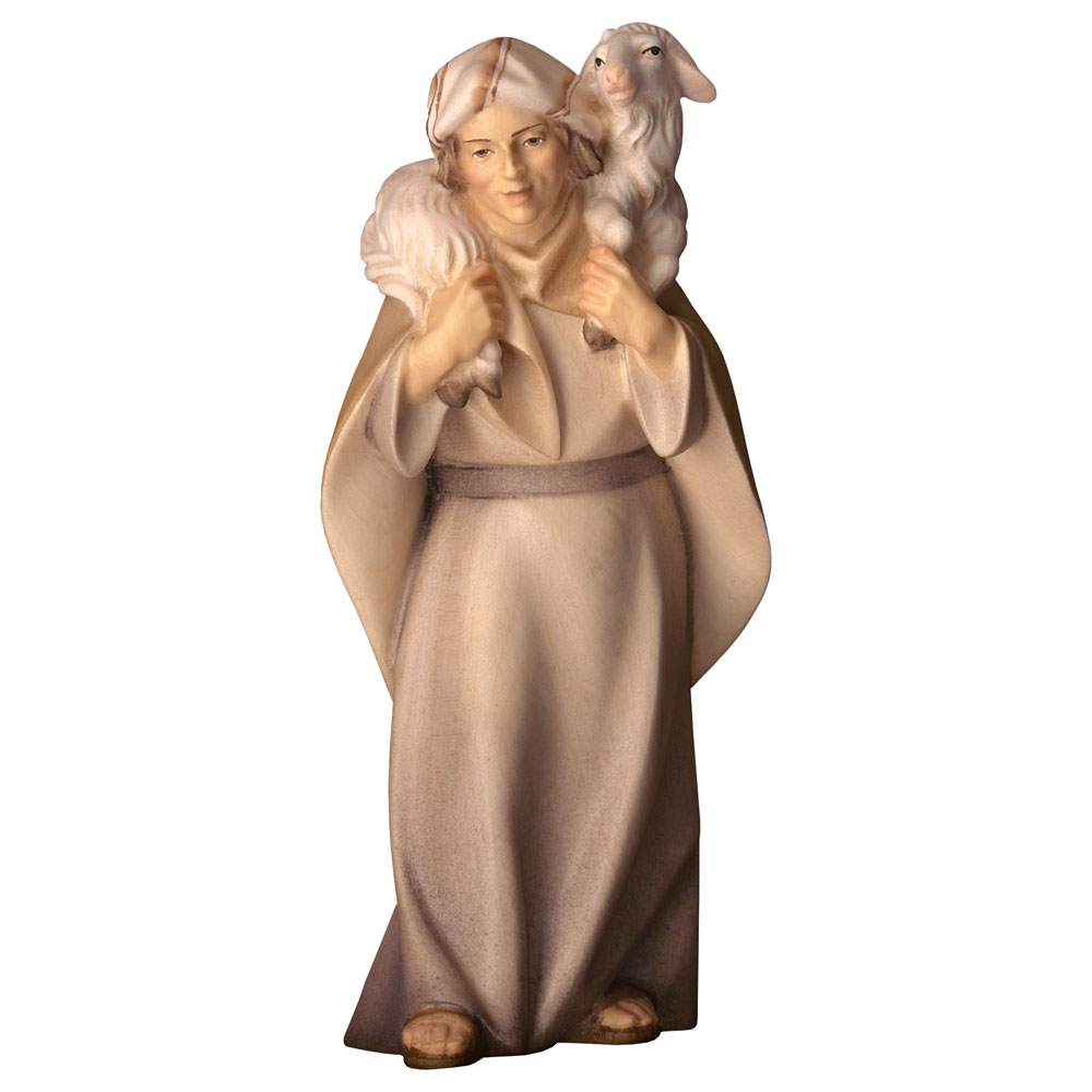 Komet-Krippe - Hirte mit Schaf auf Schultern Komet-Krippe - Hirte mit Schaf auf Schultern