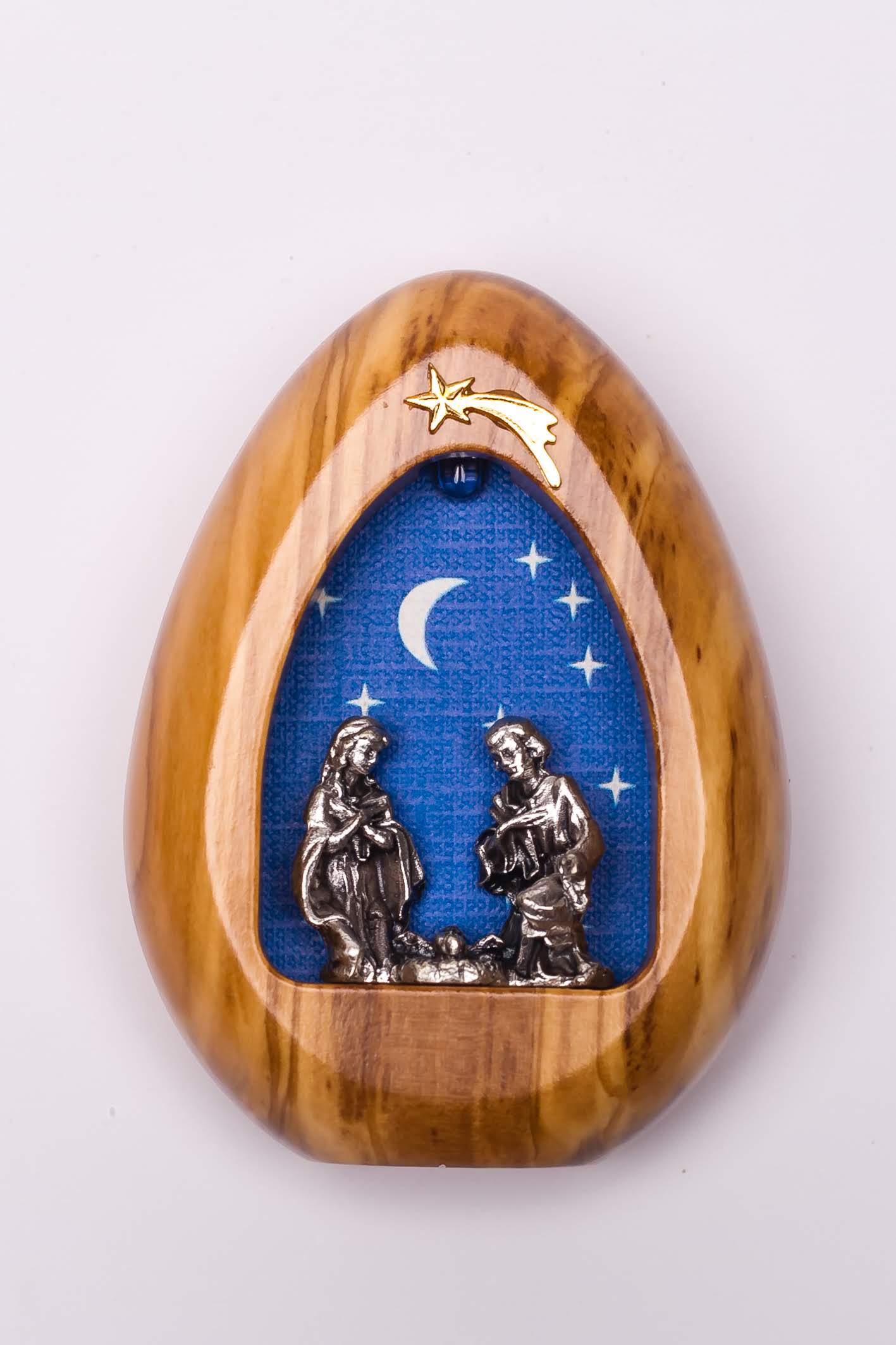 Blockkrippe - Heilige Familie & Beleuchtete Olivennische Blockkrippe - Heilige Familie & Beleuchtete Olivennische