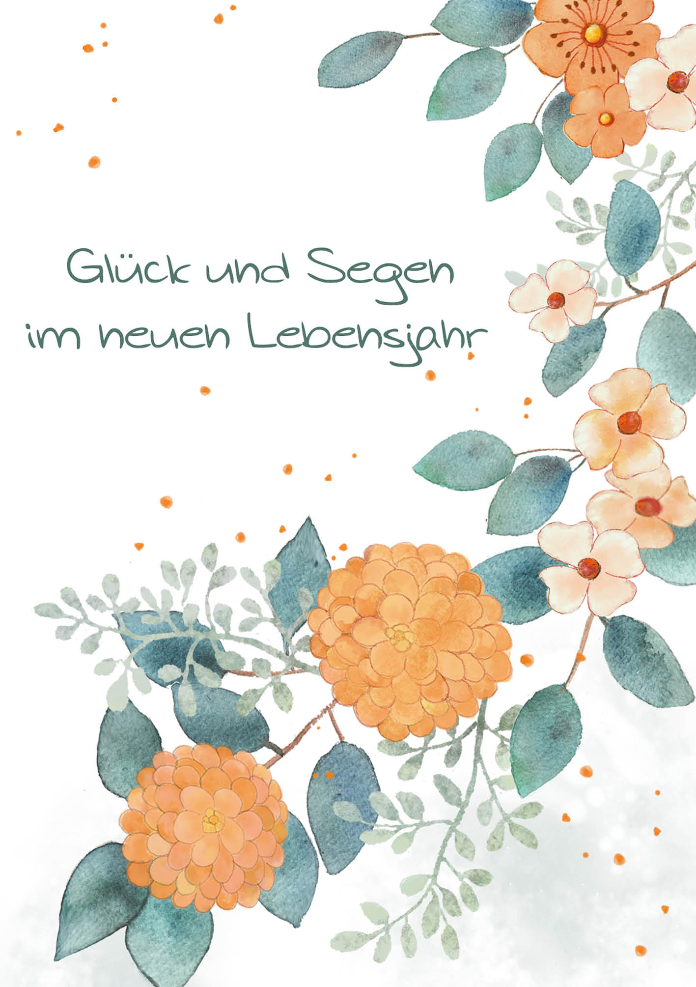 Karte zum Geburtstag – Glück und Segen