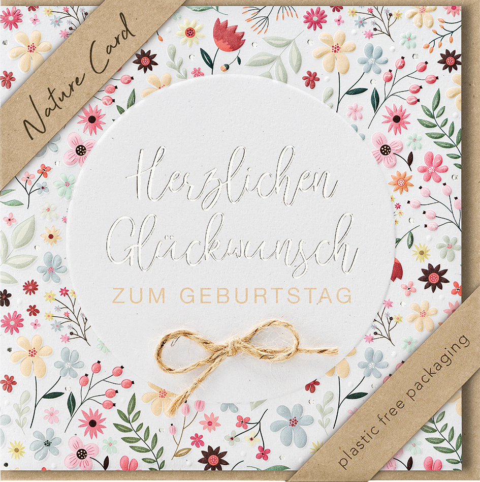 Karte zum Geburtstag - Richte deinen Blick & Blumen